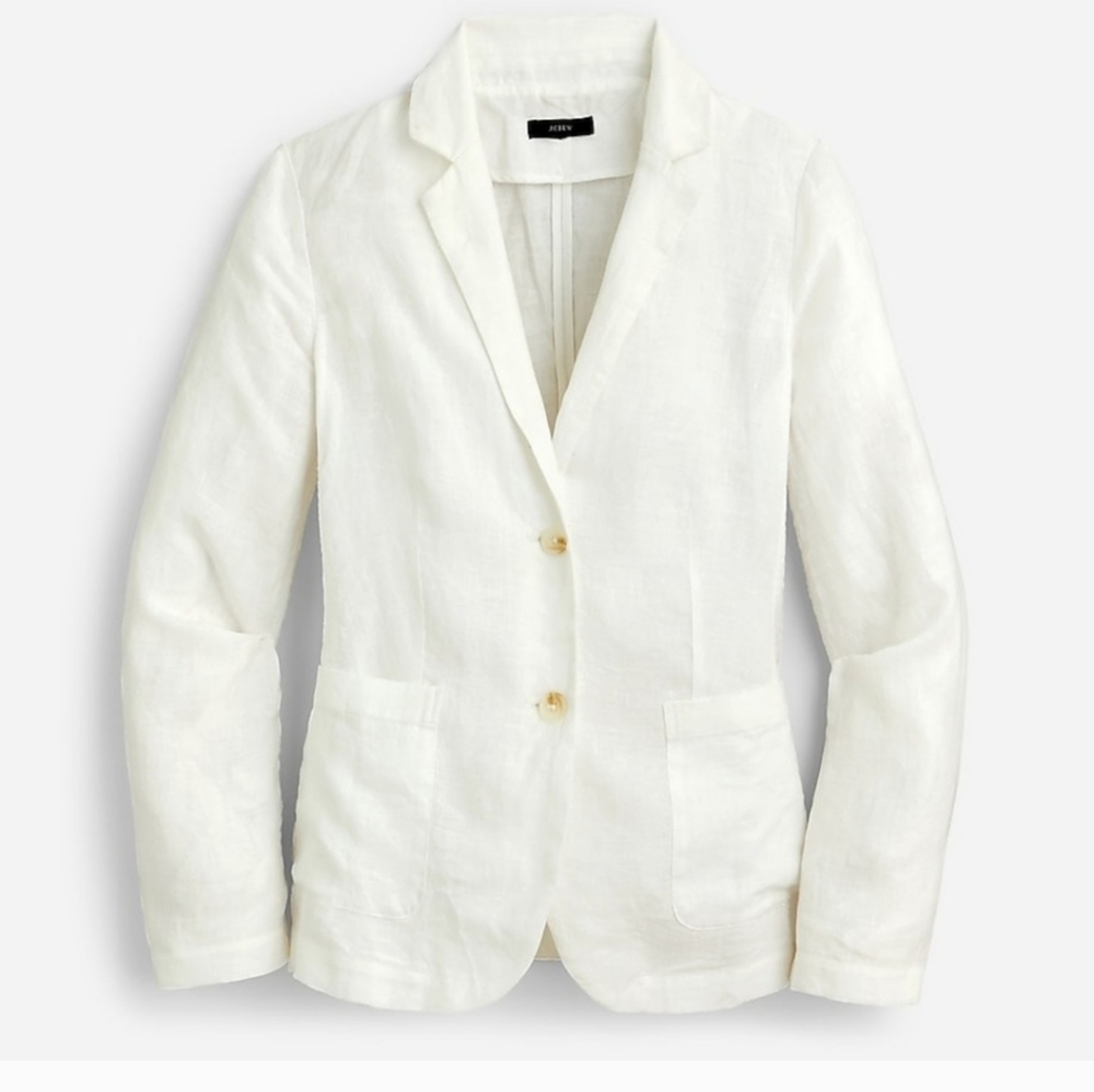 J. Crew Cream Linen Two-Button Blazer